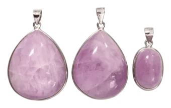 Ciondolo in argento 925 con Kunzite AA+ 3 pezzi 21,28 g
