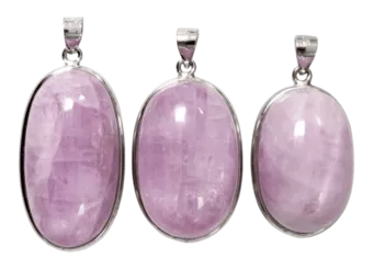 Ciondolo in argento 925 con Kunzite AA+ 3 pezzi 24,19 g