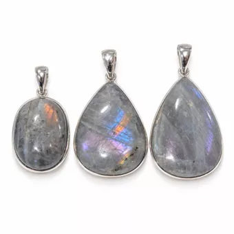 Ciondolo Argento 925 Labradorite AAA 3 pezzi 16,48g