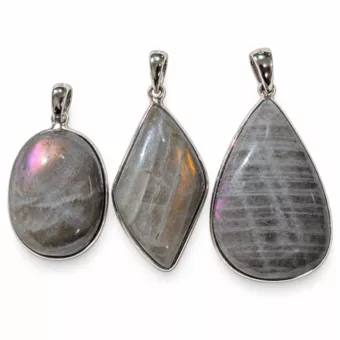Ciondolo Argento 925 Labradorite AAA 3 pezzi 16,41g