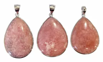 Ciondolo in argento sterling 925 con rodocrosite, argentino AA+, 3 pezzi, 14,28 g