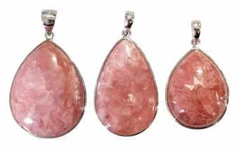 Ciondolo in argento sterling 925 con rodocrosite, argentino AA+, 3 pezzi, 12,92 g