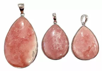 Ciondolo in argento sterling 925 con rodocrosite, argentino AA+, 3 pezzi, 13,68 g