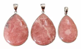 Ciondolo in argento sterling 925 con rodocrosite, argentino AA+, 3 pezzi, 13,65 g
