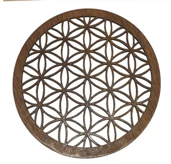 Cartello magnetico in legno Fiore della vita da 18 cm per HMD999