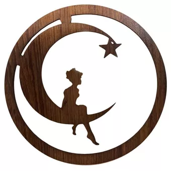 Cartello magnetico in legno Luna Stella 18 cm per HMD999