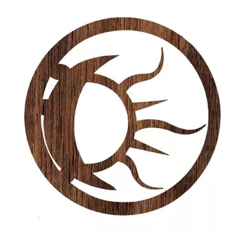 Cartello magnetico in legno con sole e luna da 18 cm per HMD999