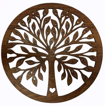 Cartello magnetico in legno con albero della vita e cuore, 18 cm, per HMD999