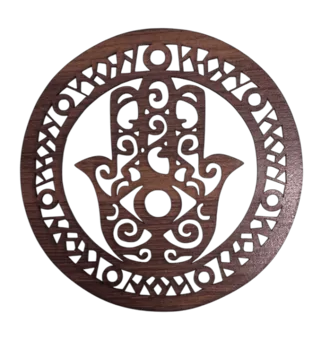 Cartello magnetico in legno Mano di Fatima 18 cm per HMD999