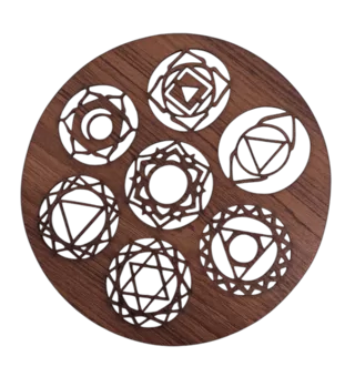 Pannello magnetico in legno con 7 chakra da 18 cm per HMD999