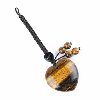 Charm per Borsa Cuore Occhio di Tigre in Pietra Naturale