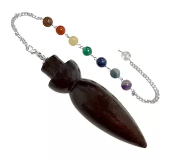Pendolo da rabdomanzia egiziano 7 chakra in palissandro 7,5 cm