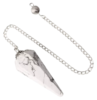 Pendolo conico in howlite a 6 facce