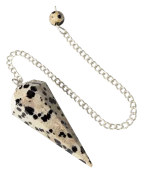Pendolo in diaspro dalmata conico 6 lati