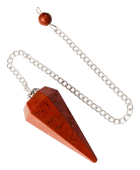 Pendolo conico di Diaspro Rosso 6 facce