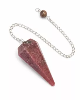 Pendolo conico in rodonite 6 facce