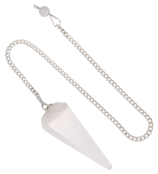 Pendolo conico in selenite a 6 lati