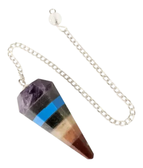 Pendolo conico di 7 chakras 6 facce