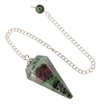Pendolo conico in rubino Zoisite 6 facce