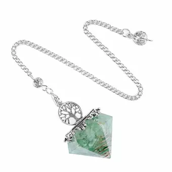 Orgonite Pendolo Albero della Vita Avventurina Verde 6 facce