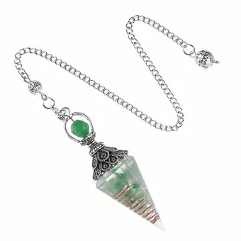 Pendolo in orgonite avventurina verde 6 facce
