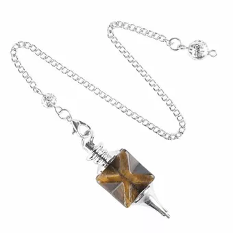 Pendolo divinatorio Merkaba Occhio di Tigre