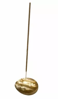 Porta incenso uovo in pietra di onice 6.5x4.5 cm