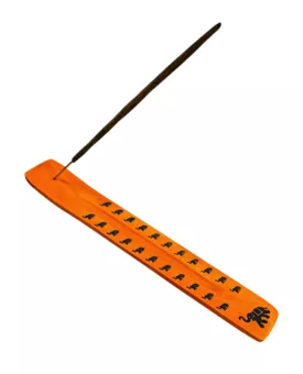 Porta incenso in legno Mango Ski Orange and Elephant 26 cm x 10