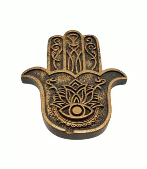 Portaincenso Mano di Fatima Hamsa Ramata in Resina 11 cm