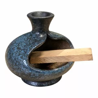 Bruciatore per fumo in ceramica blu scuro