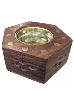 Porta carbone in legno 11cm