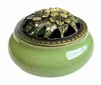 Portaincenso in ceramica verde 10 cm