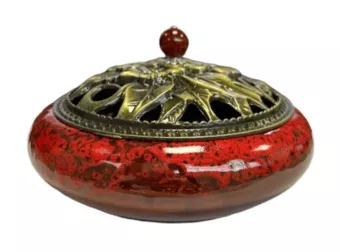 Portaincenso in ceramica rossa 14 cm