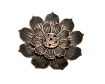 Portaincenso in metallo Fiore di Loto 6 cm