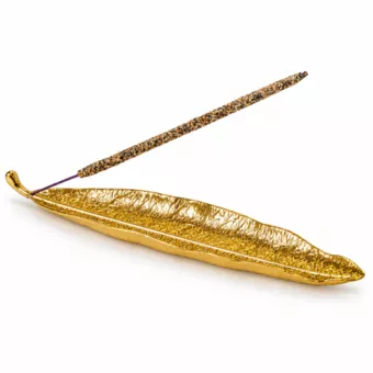 Portaincenso a foglia dorata 25 cm