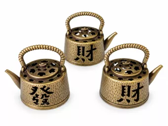 Brucia incenso teiera portafortuna 4 cm – Confezione da 3