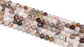 Filo di Perle Tonde Agata del Botswana A 6 mm