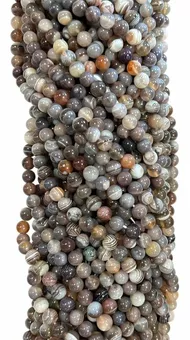 Filo di Perle Rotonde Agata Botswana AA 6 mm