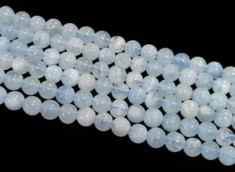 Perle Rotonde su Filo Acquamarina AA 5 mm