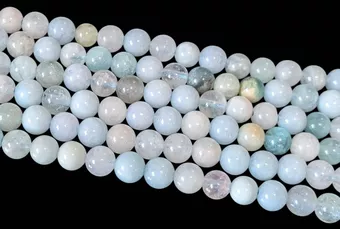 Perle di acquamarina multicolore, 6 mm, su un filo da 40 cm