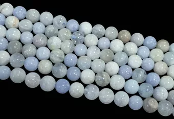 Perle di acquamarina multicolore da 8-9 mm su filo da 40 cm
