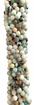 Filo di Perle Rotonde Amazzonite Multicolore A 6 mm