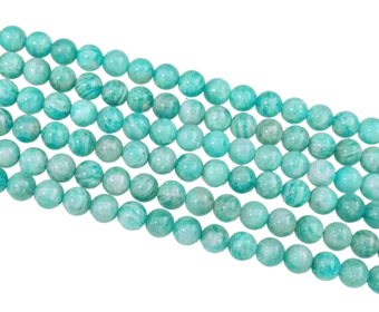 Filo di Perle Rotonde in Amazzonite Perù AA 8mm