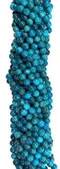 Perline di apatite blu AA, 6 mm su un filo da 40 cm