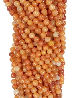 Filo di Perle Tonde Avventurina Arancione A 8 mm