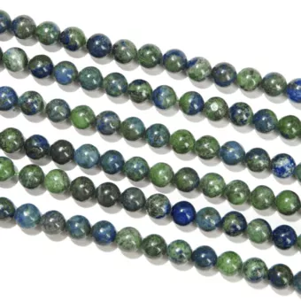 Filo di Perle Rotonde Azzurrite & Malachite Stabilizzata A 8 mm