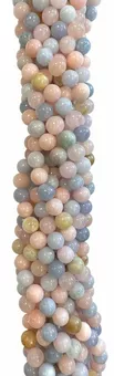 Berillo Acquamarina e Morganite A perline da 6-7 mm su filo da 40 cm
