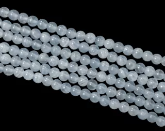 Perle AAA di calcite blu da 5,5 mm su filo da 40 cm