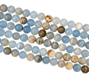 Miscela di calcite blu AA 10 mm su filo da 40 cm
