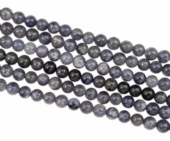 Perline di cordierite Lolite A da 5-6 mm su filo da 40 cm